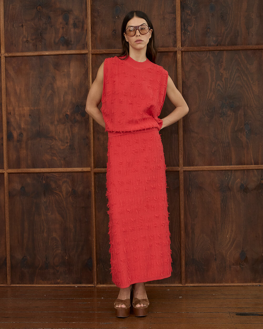 Casey Fringe Skirt - Red