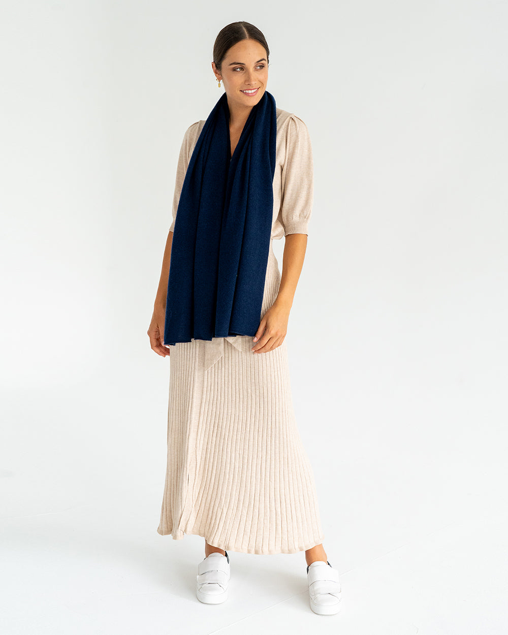 Cashmere Caplet - Navy