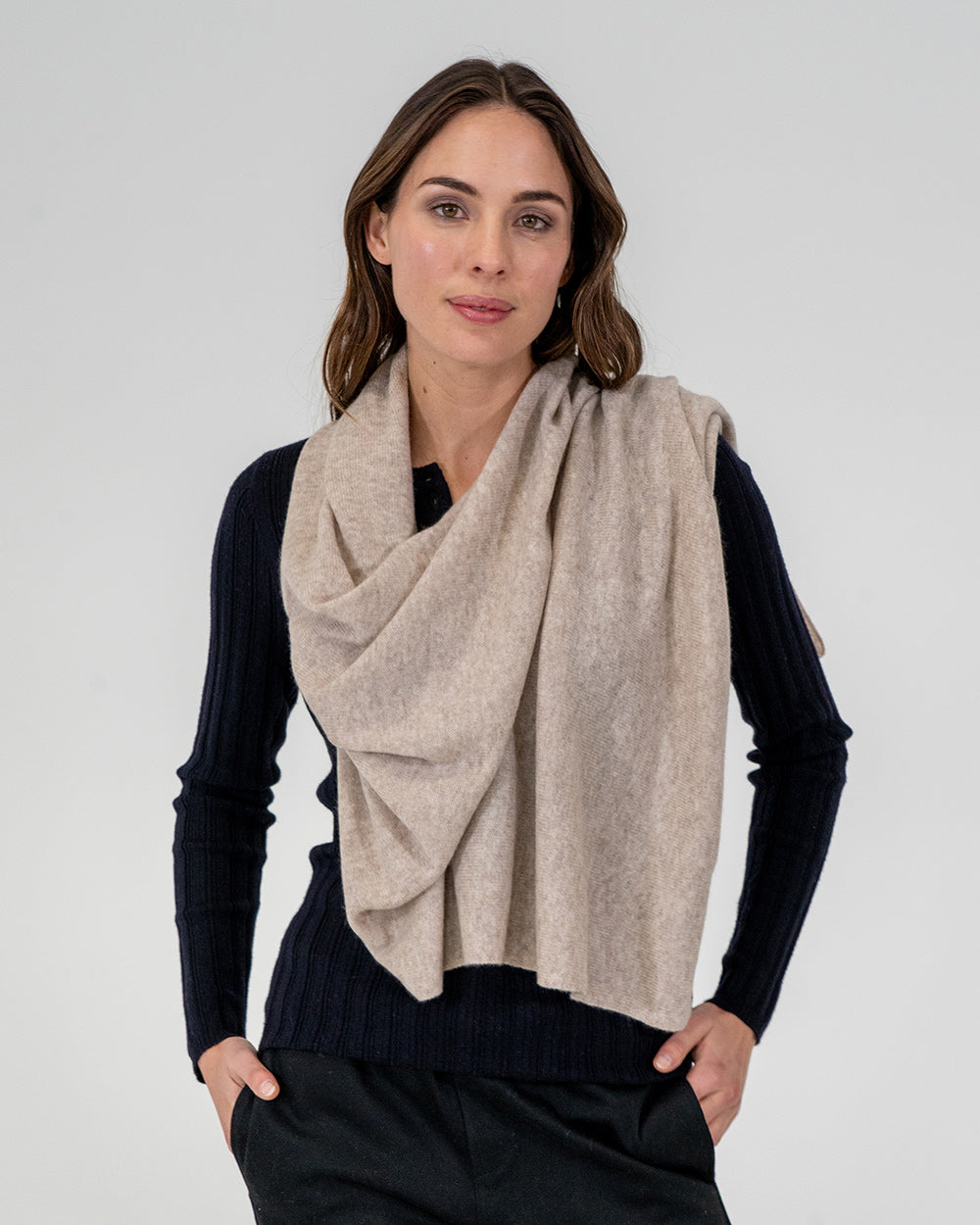 Cashmere Caplet - Light Brown - Arlington Milne