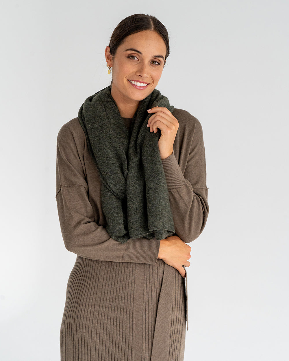 Cashmere Travel Wrap - Khaki - Arlington Milne