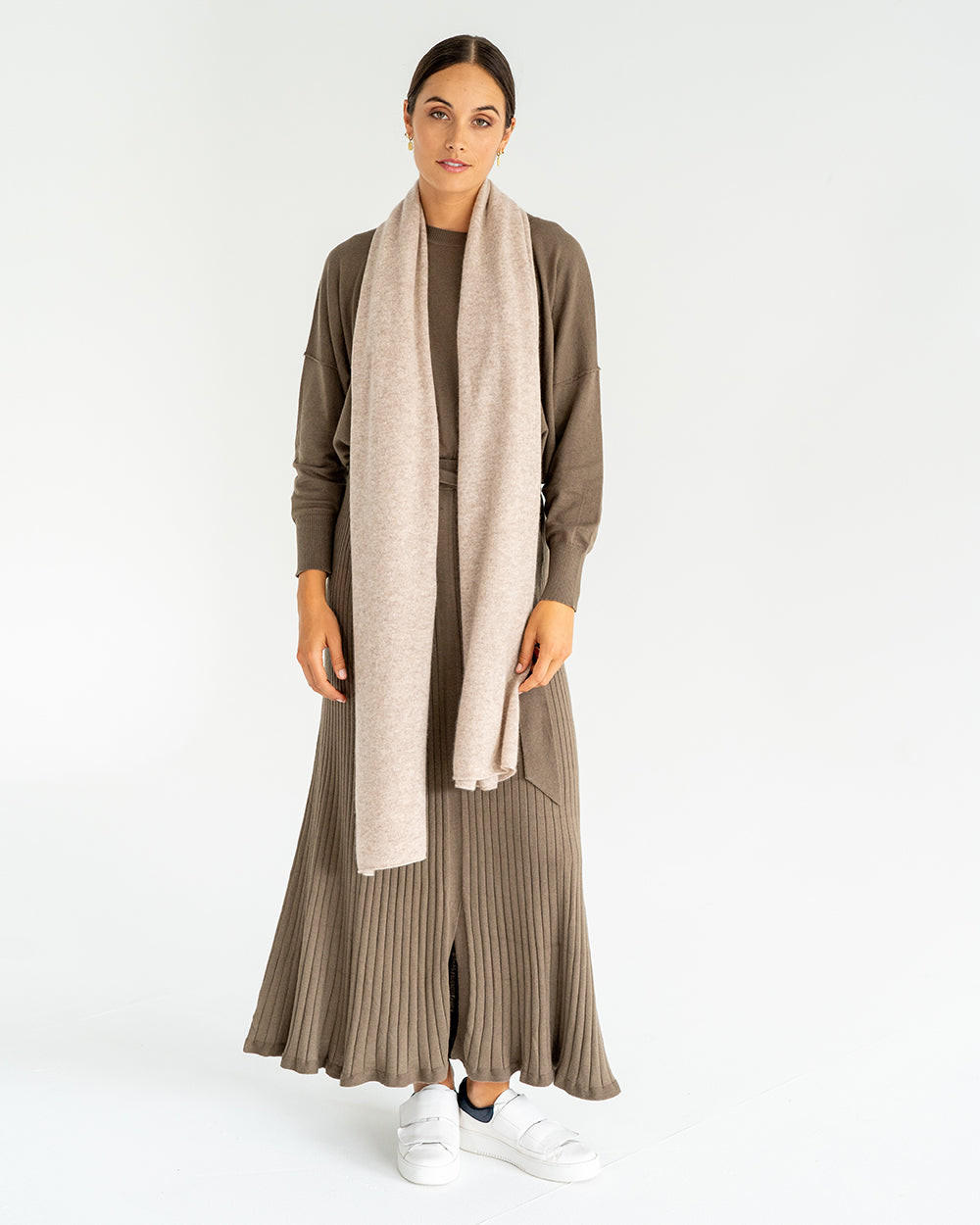 Cashmere Travel Wrap - Light Brown - Arlington Milne