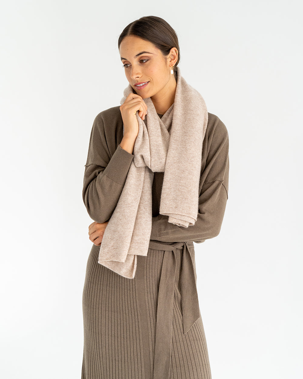 Cashmere Travel Wrap - Light Brown - Arlington Milne