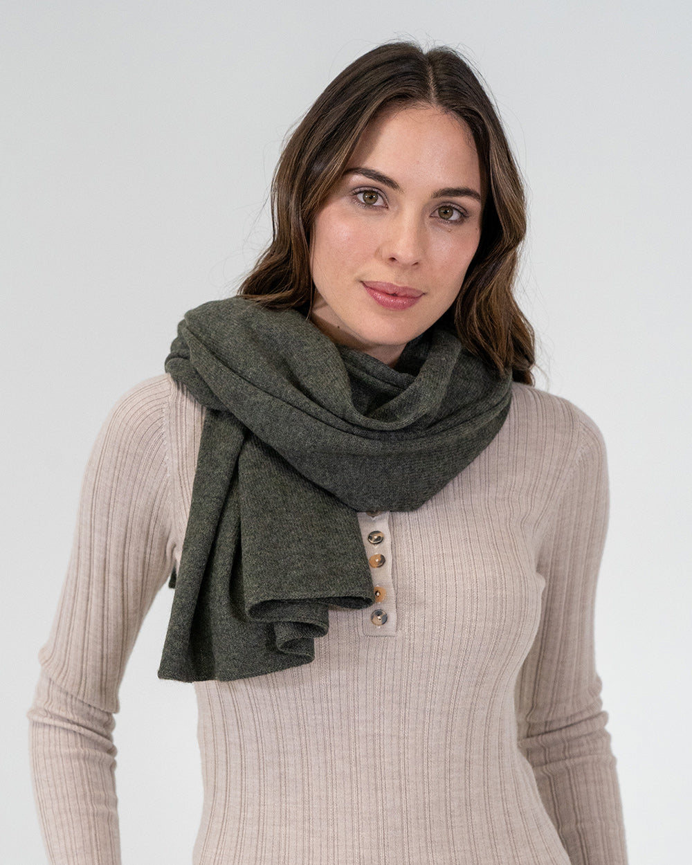 Cashmere Travel Wrap - Khaki - Arlington Milne