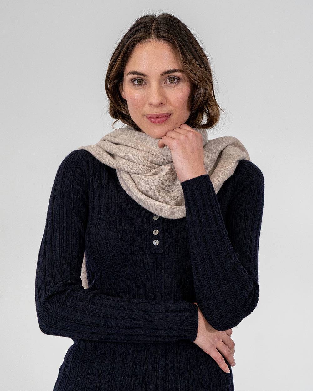 Cashmere Travel Wrap - Light Brown - Arlington Milne