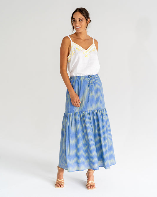 Alba Maxi Skirt - Voile Stripe