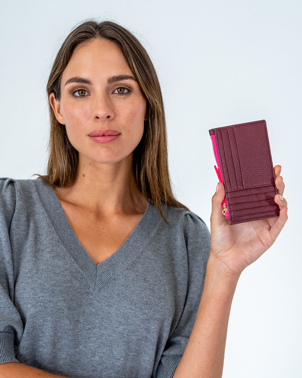 Compact Wallet - Burgundy - Arlington Milne