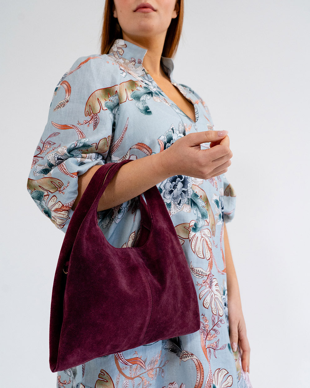 Emery Tote - Burgundy Suede - Arlington Milne