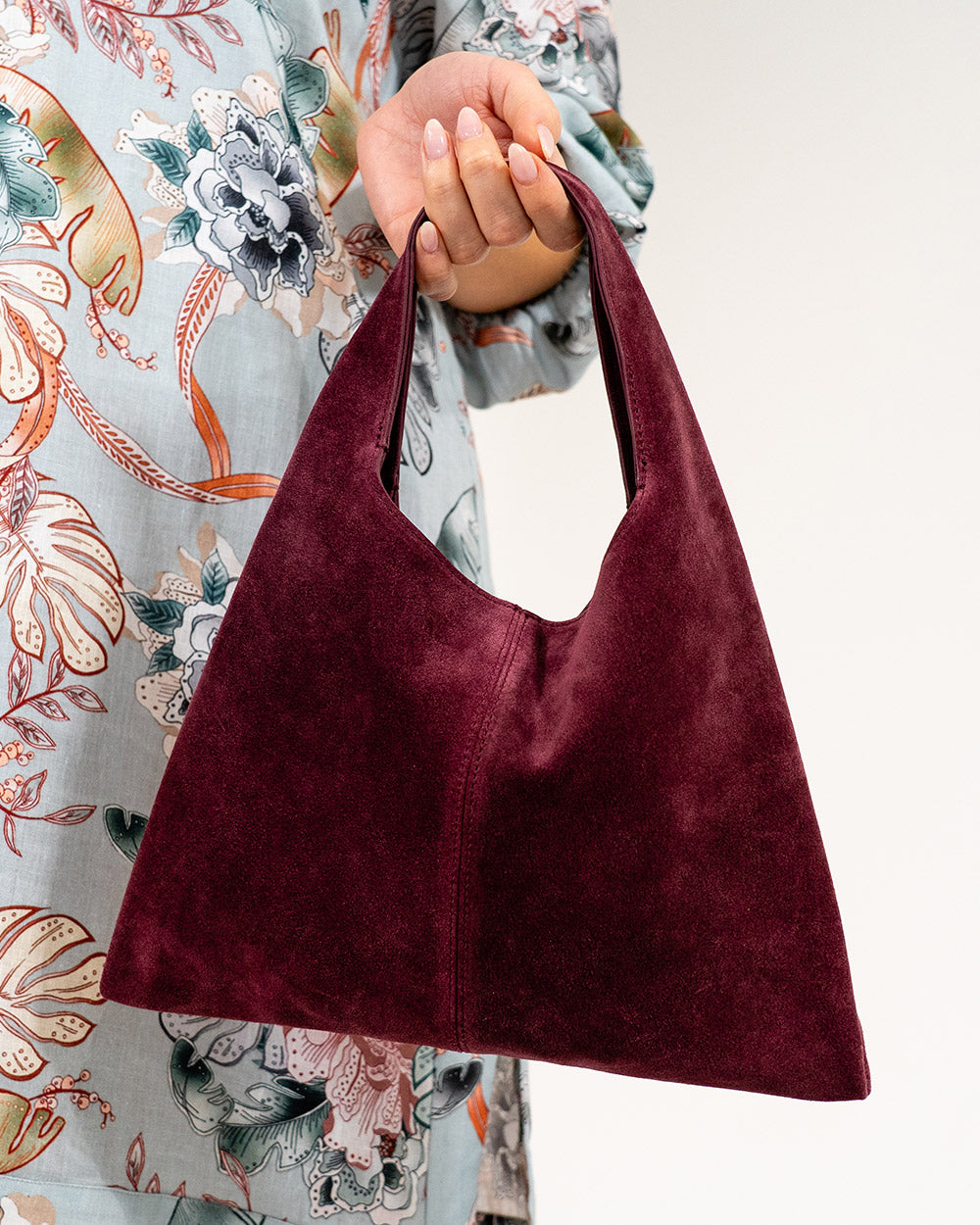 Emery Tote - Burgundy Suede - Arlington Milne