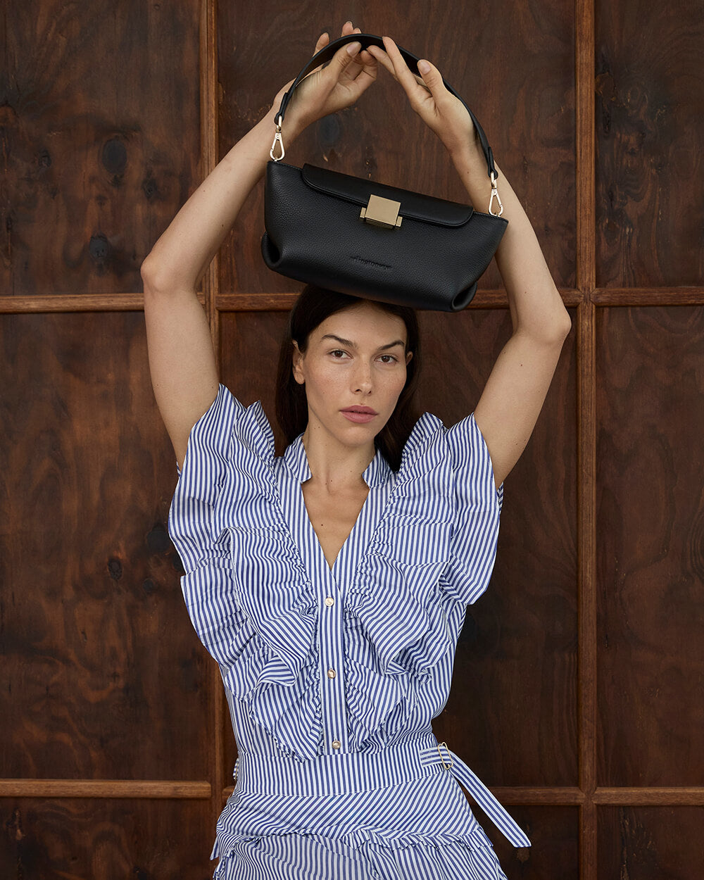Indie Ruffle Shirt - Stripe Cotton