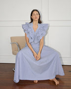 Indie Ruffle Shirt - Stripe Cotton