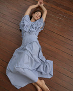 Indie Ruffle Shirt - Stripe Cotton