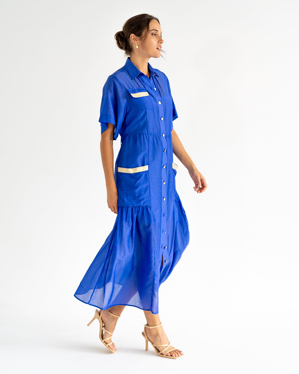 Isabel Maxi Shirt Dress - Cobalt