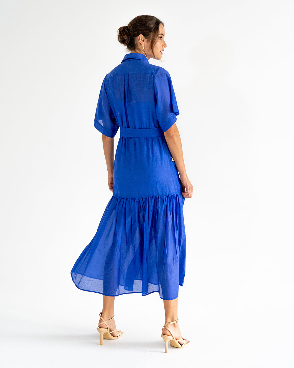 Isabel Maxi Shirt Dress - Cobalt