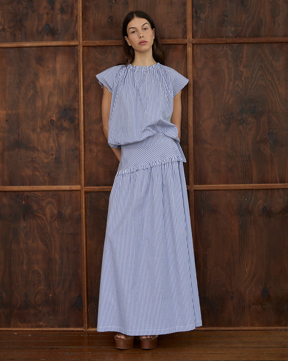 Grace Skirt - Stripe Cotton