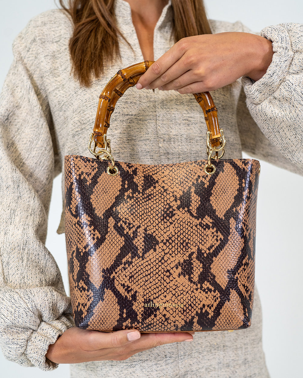 Maya Tote - Caramel Python