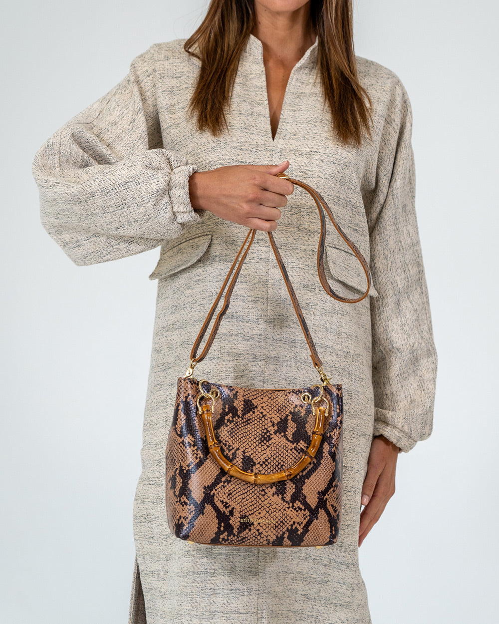 Maya Tote - Caramel Python