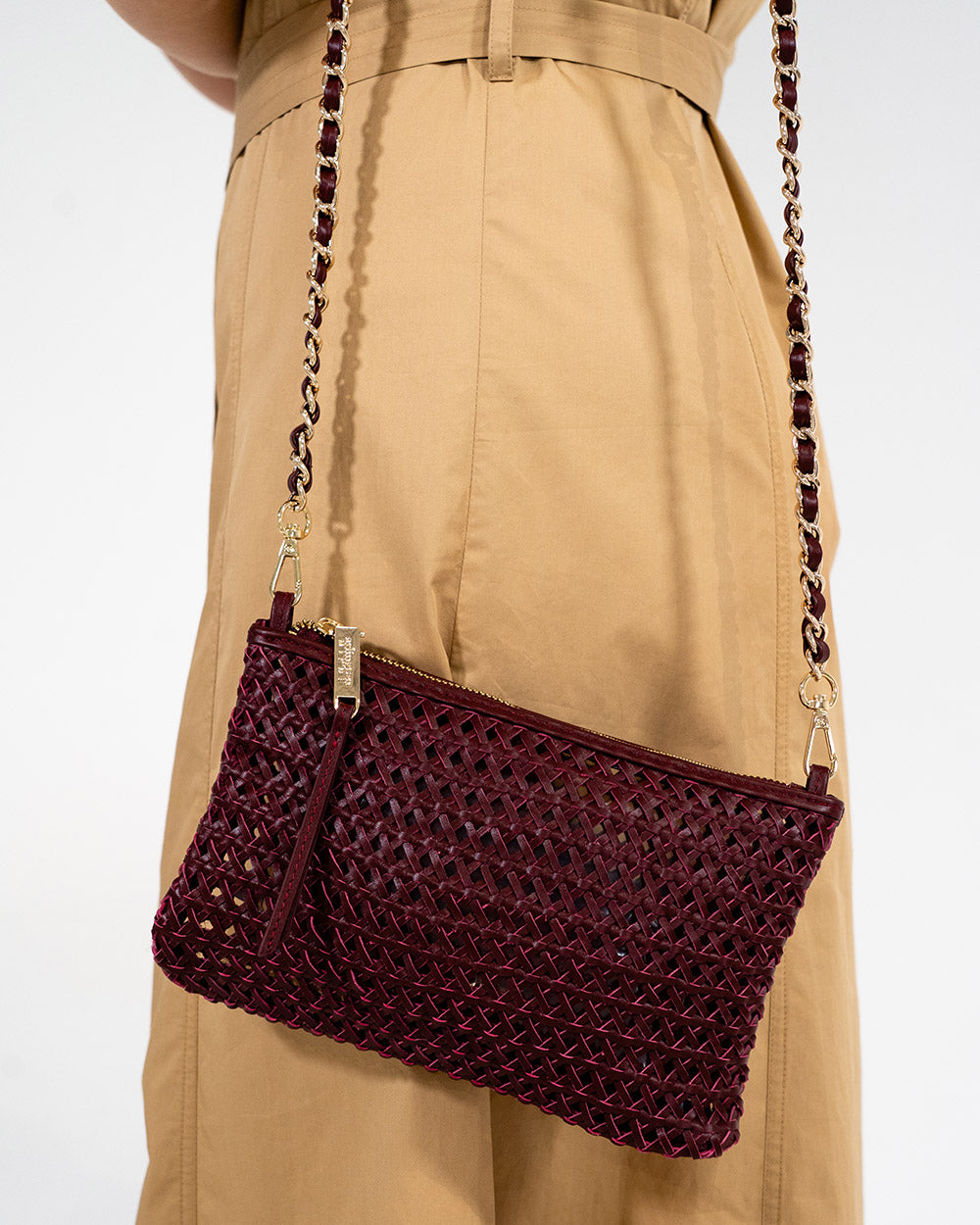 Molly Crossbody - Burgundy Weave - Arlington Milne
