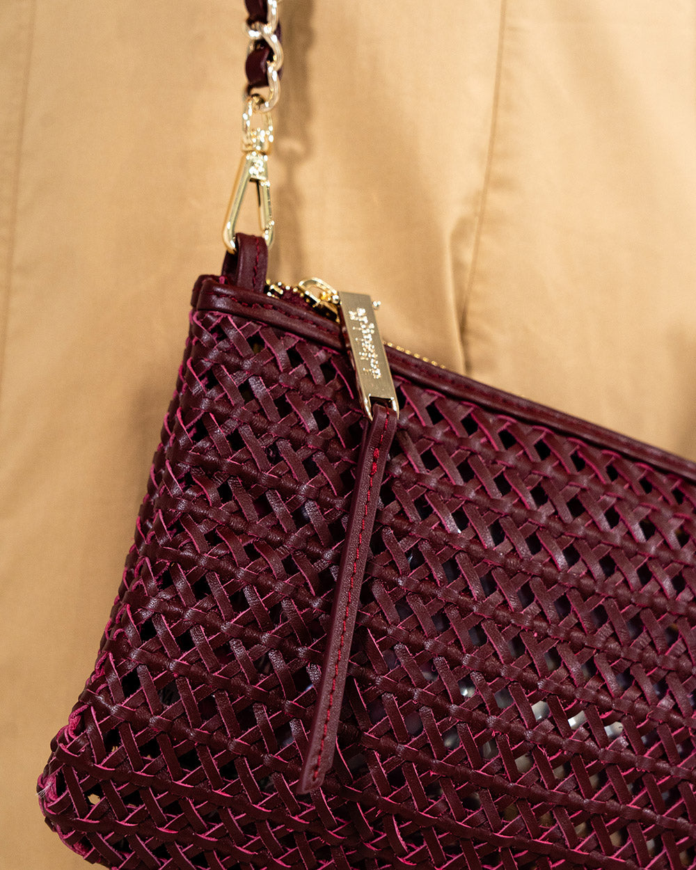 Molly Crossbody - Burgundy Weave - Arlington Milne
