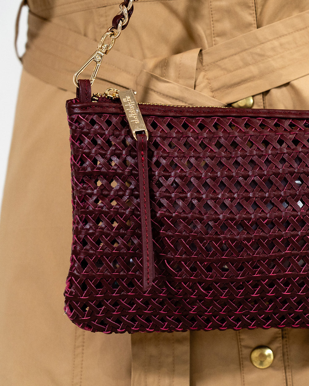Molly Crossbody - Burgundy Weave - Arlington Milne