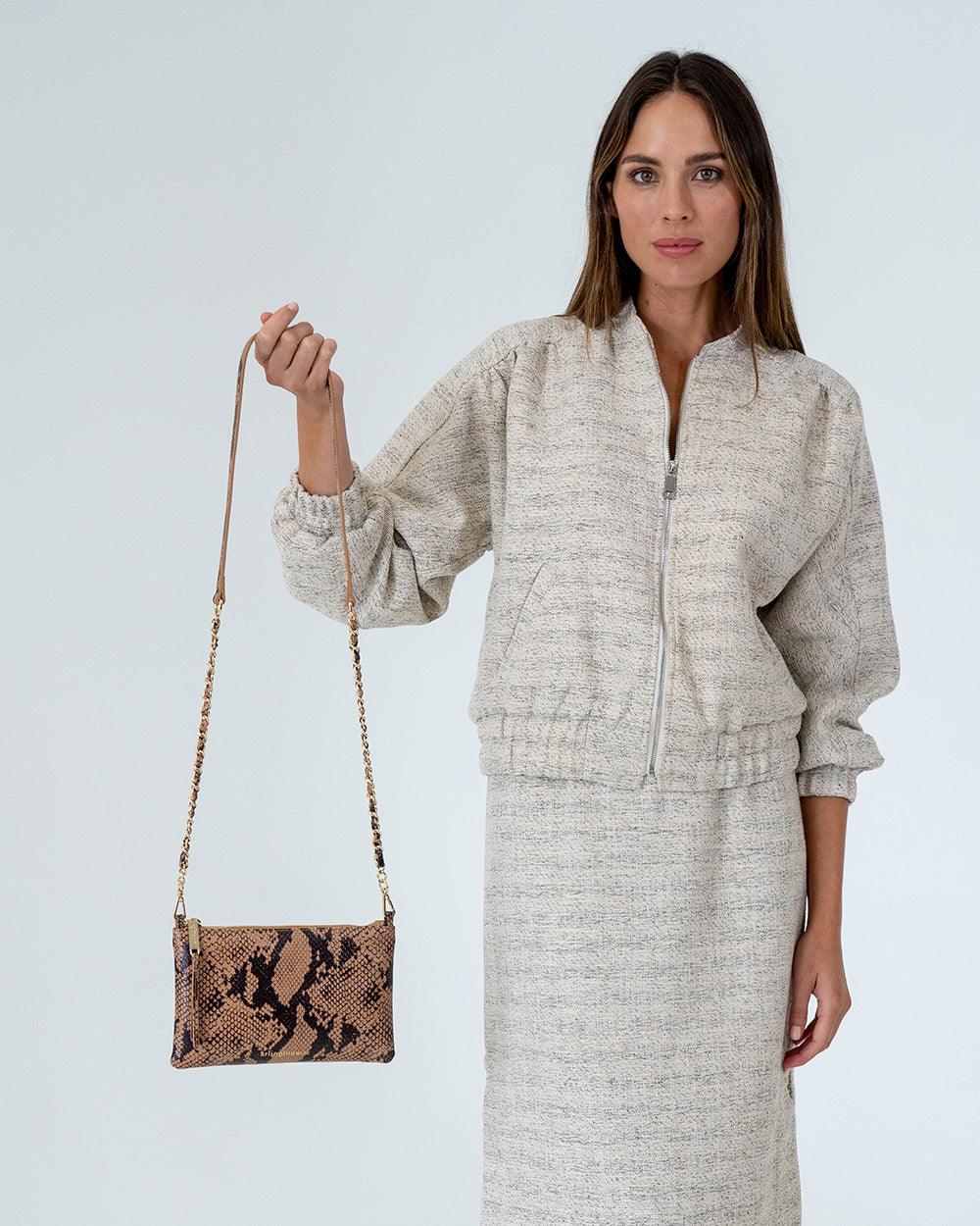Molly Crossbody - Caramel Python
