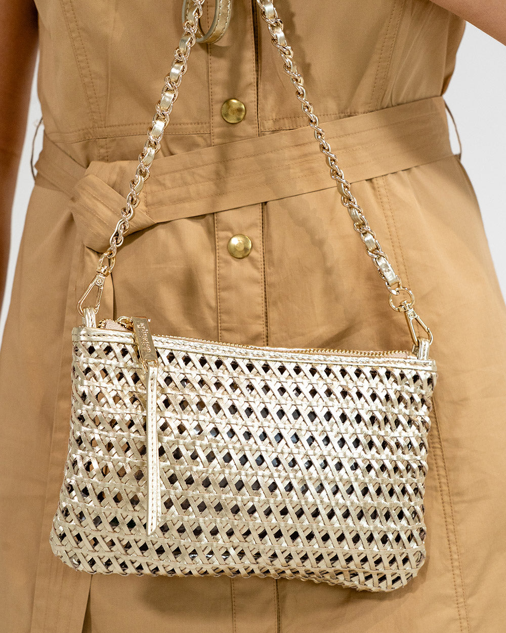 Molly Crossbody - Gold Weave