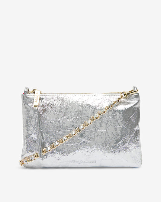 Molly Crossbody - Silver Crinkle