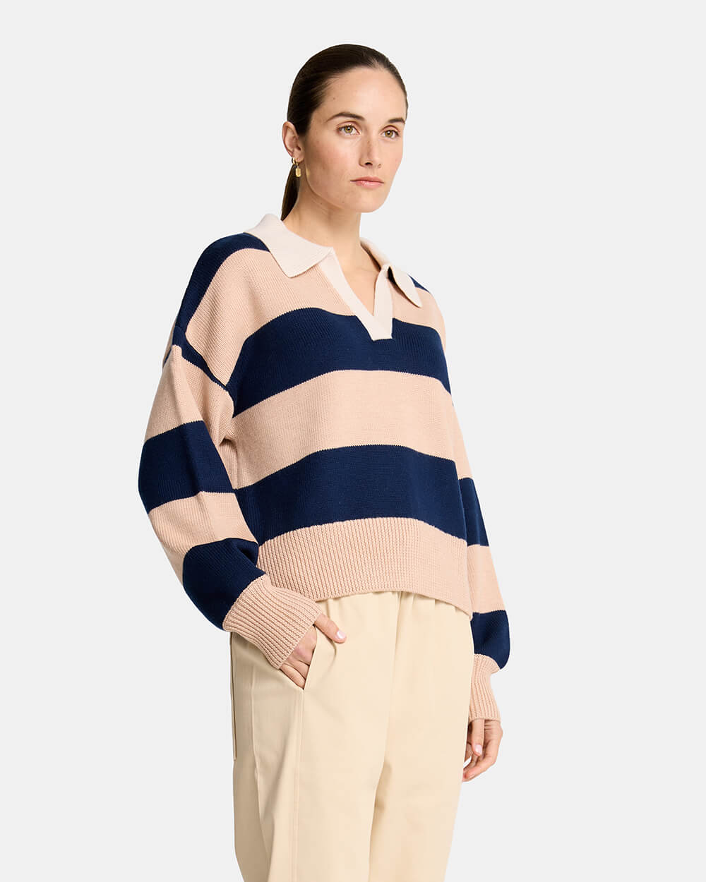 Nicole Sweater - Navy/Blush