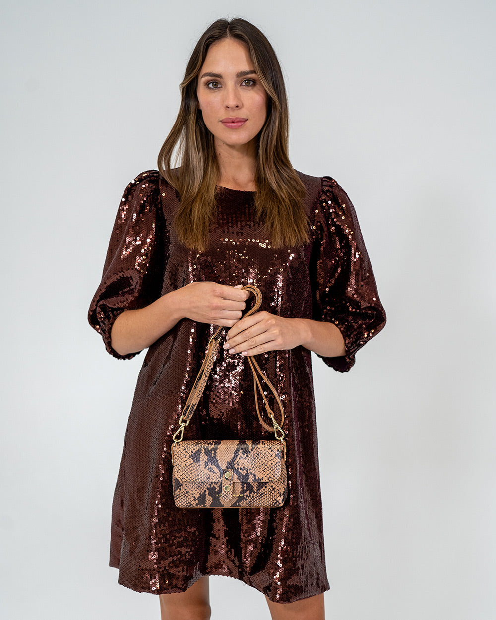 Paige Wallet - Caramel Python - Arlington Milne