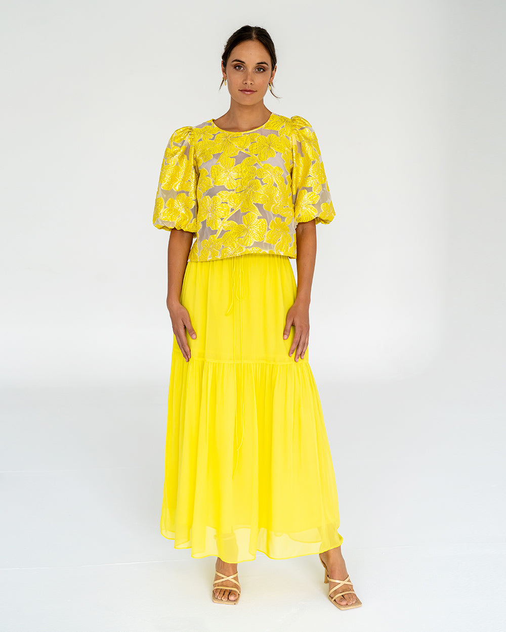 Alba Maxi Skirt - Sunglow Yellow