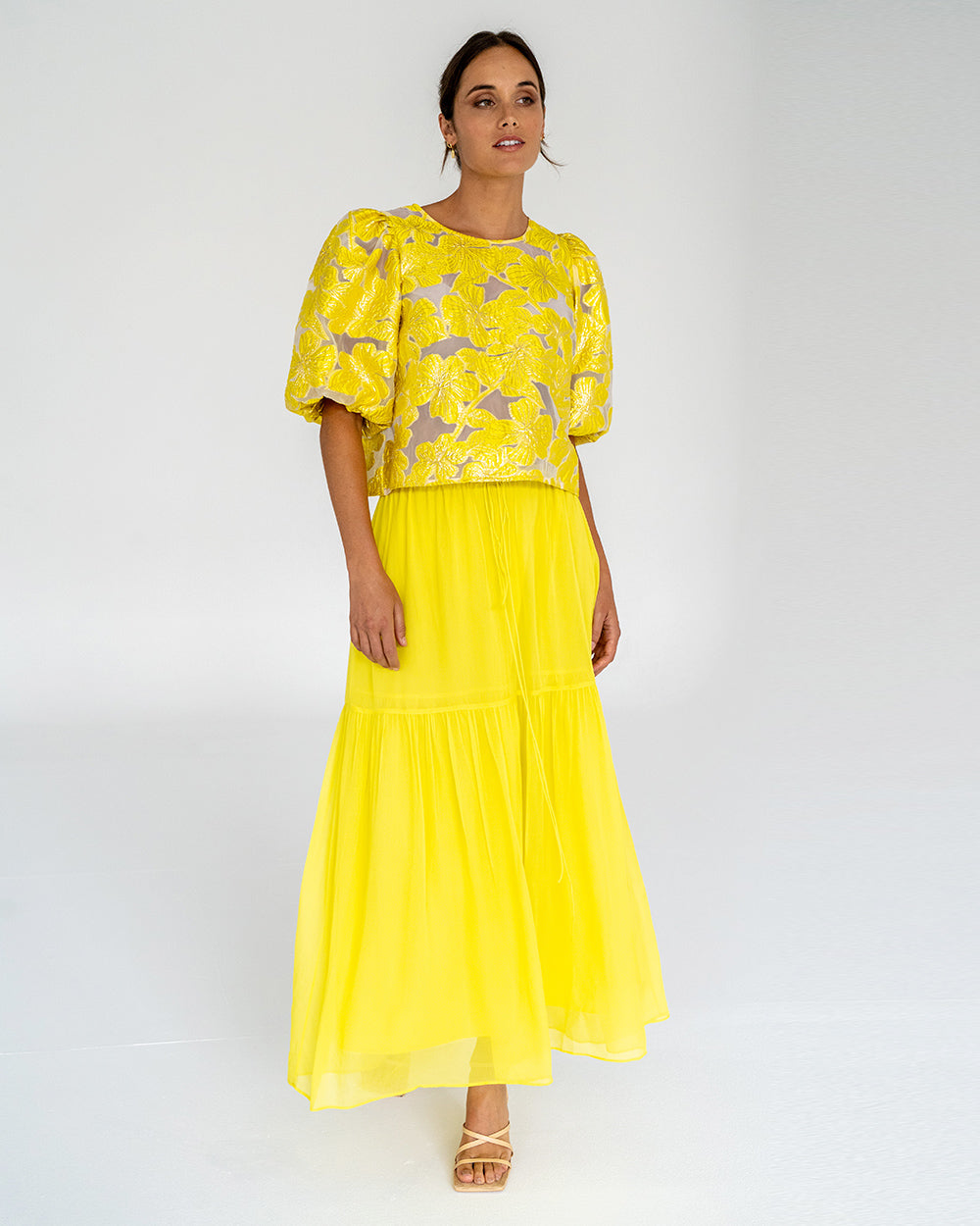 Alba Maxi Skirt - Sunglow Yellow