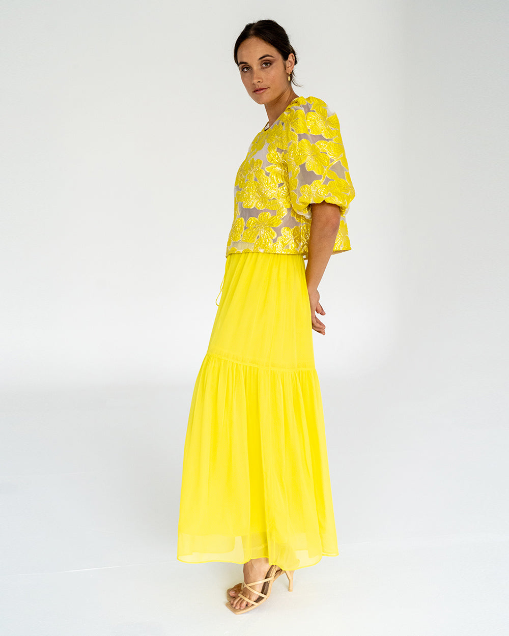 Alba Maxi Skirt - Sunglow Yellow