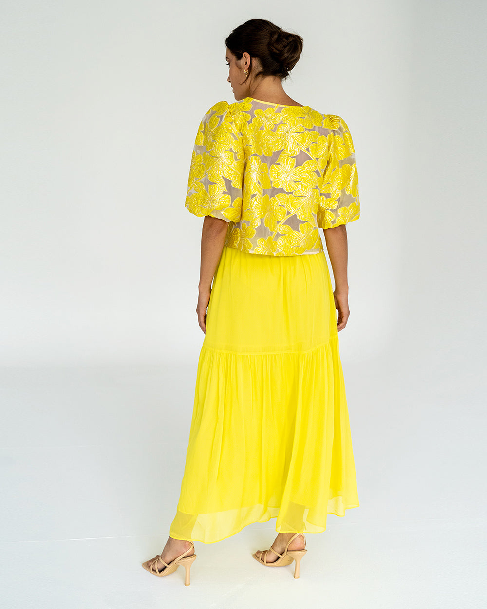 Alba Maxi Skirt - Sunglow Yellow