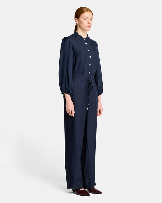 Rosa Wide Leg Pant - Navy