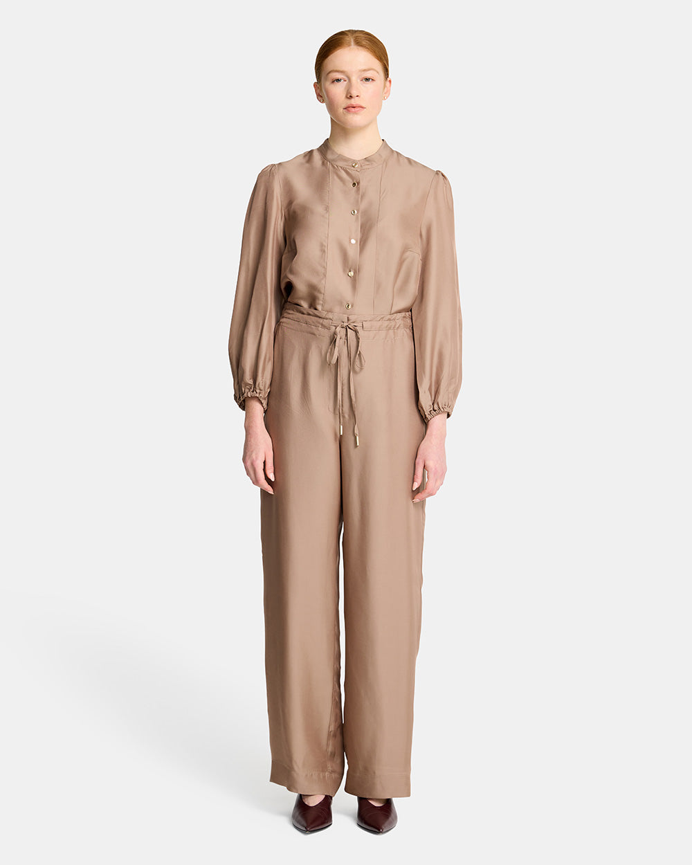 Rosa Wide Leg Pant - Taupe