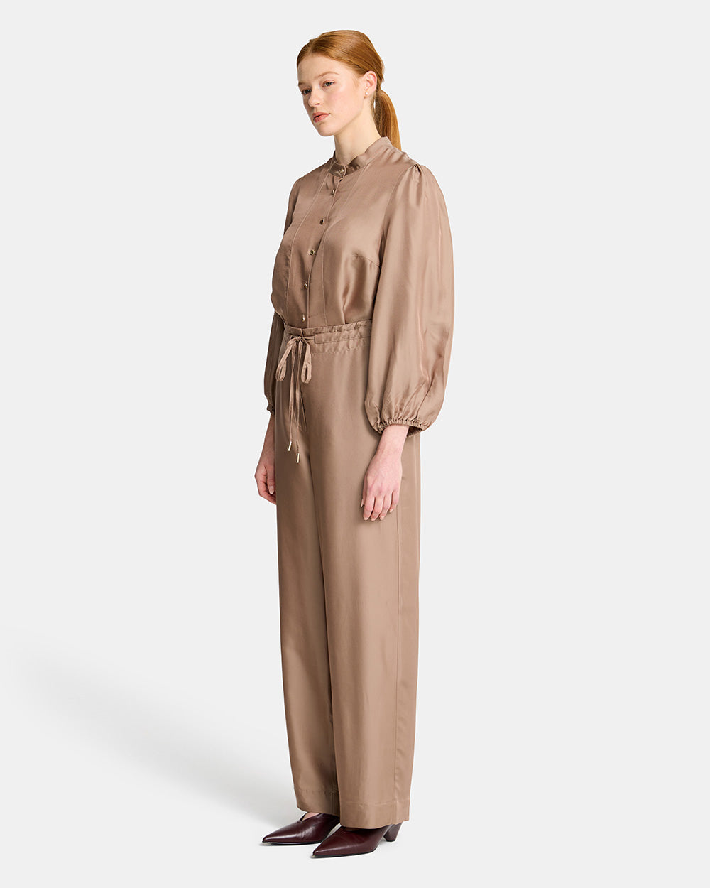 Rosa Wide Leg Pant - Taupe
