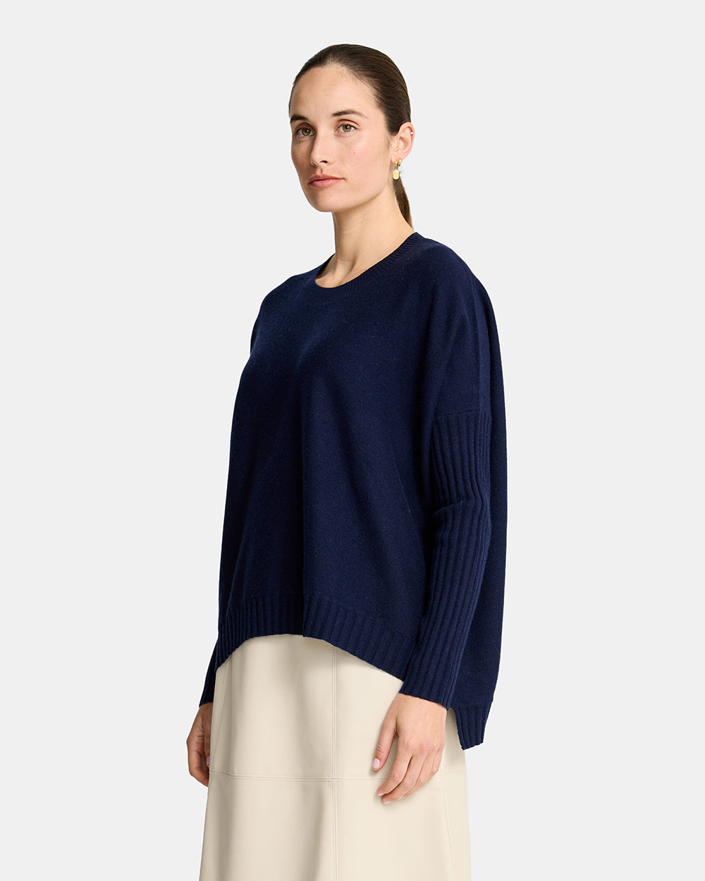 Sadie Crew Neck Knit - Navy