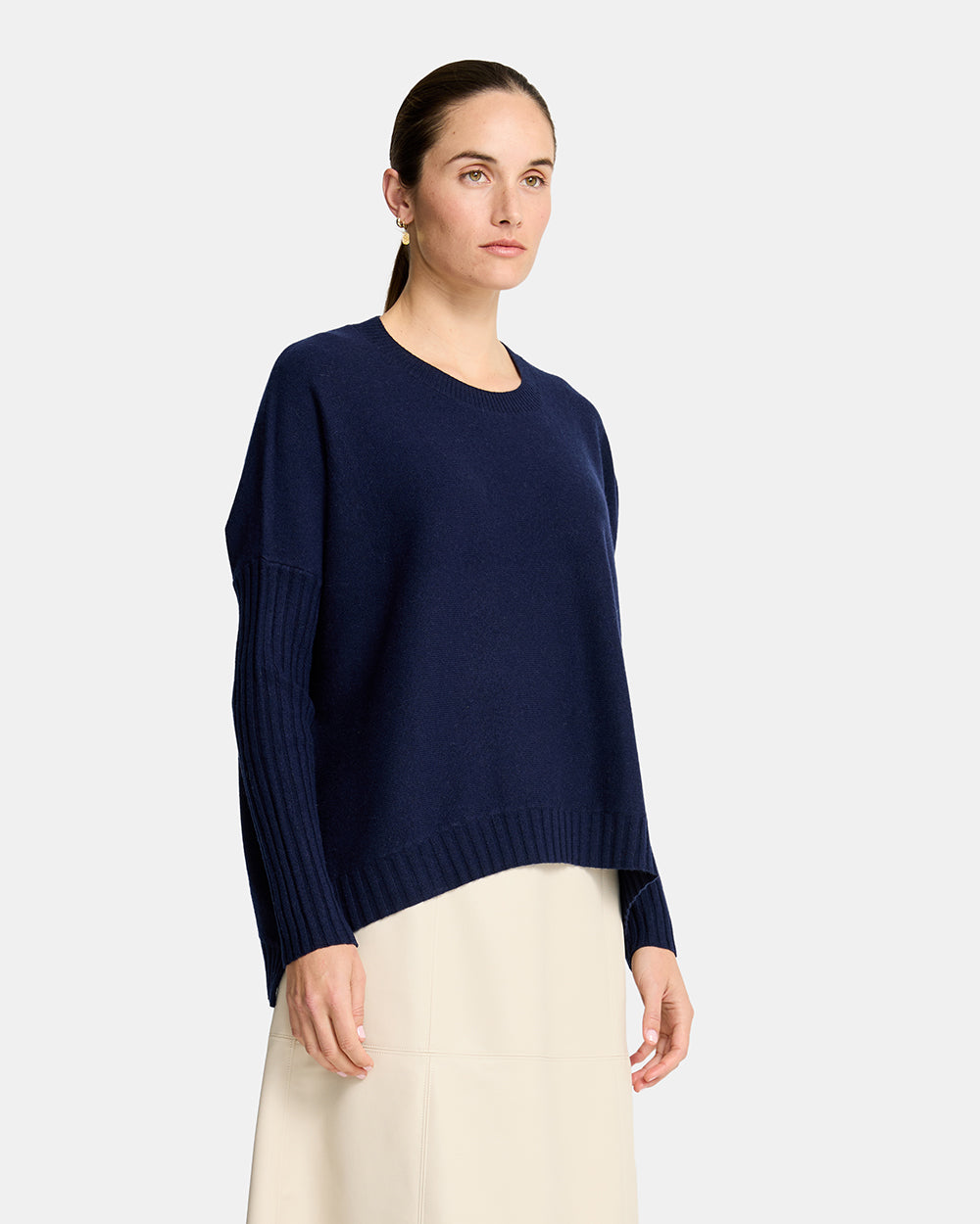 Sadie Crew Neck Knit - Navy