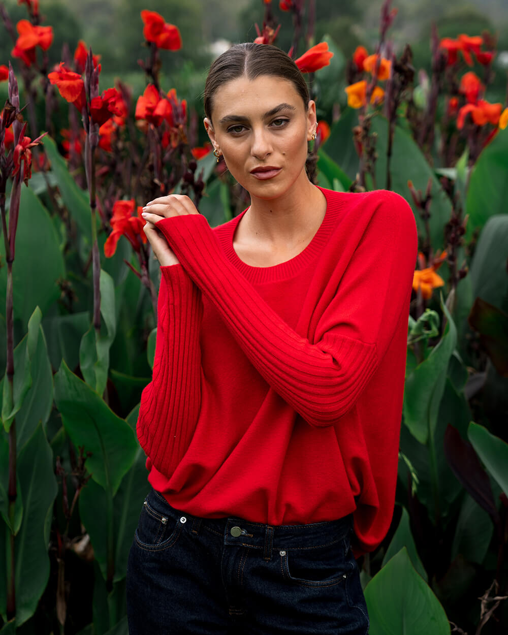 Sadie Crew Neck Knit - Rouge