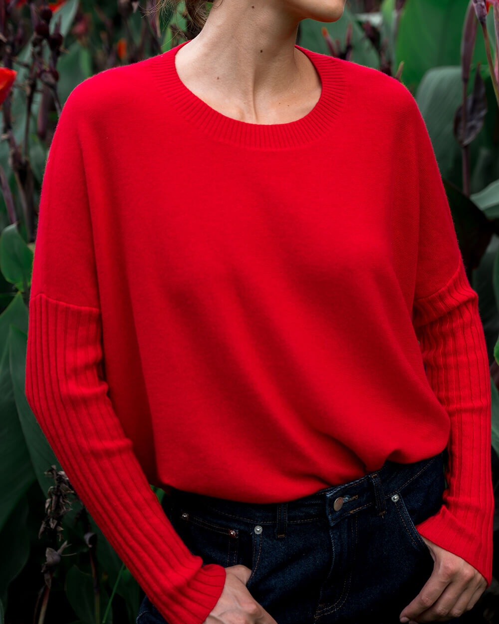 Sadie Crew Neck Knit - Rouge