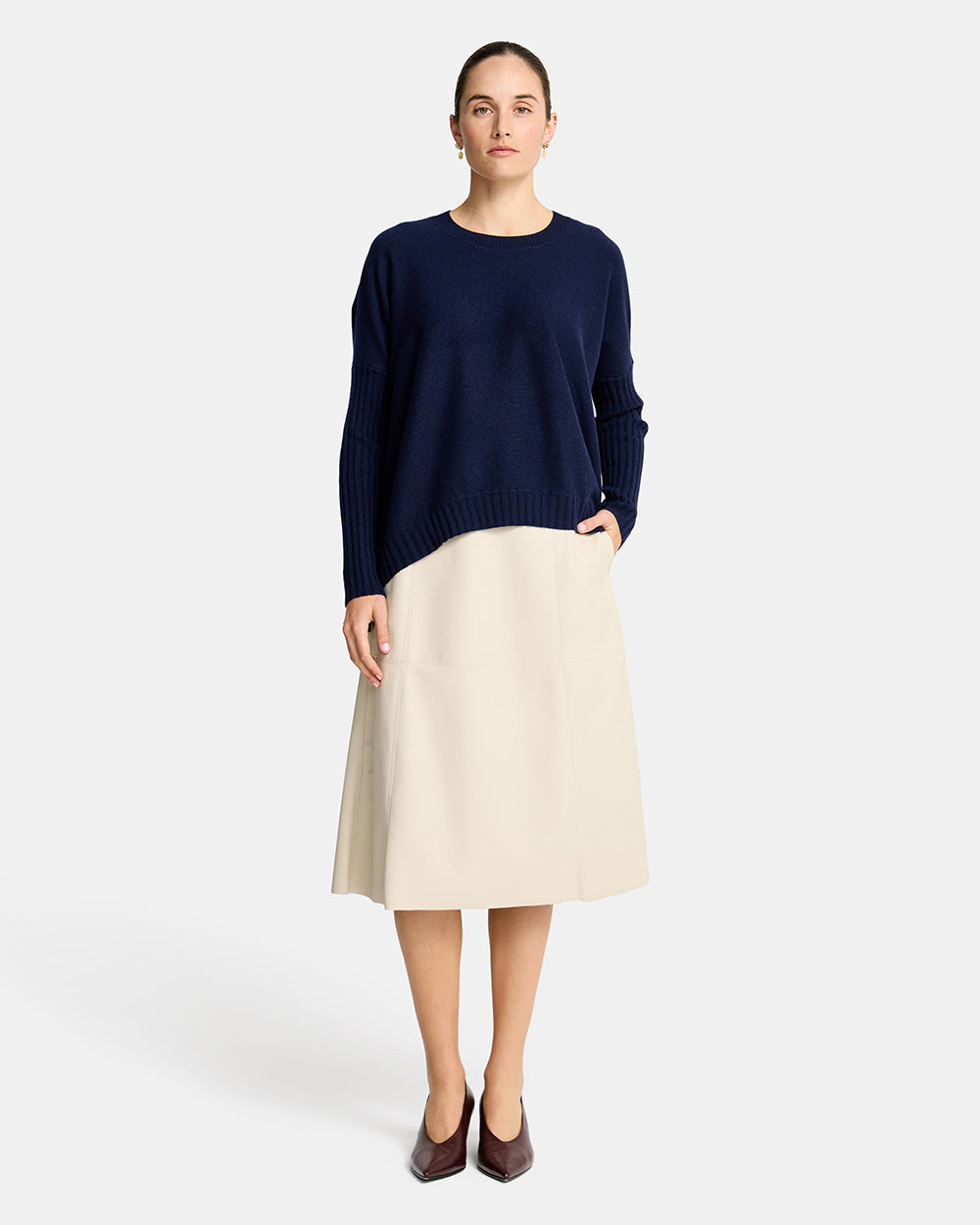 Sadie Crew Neck Knit - Navy