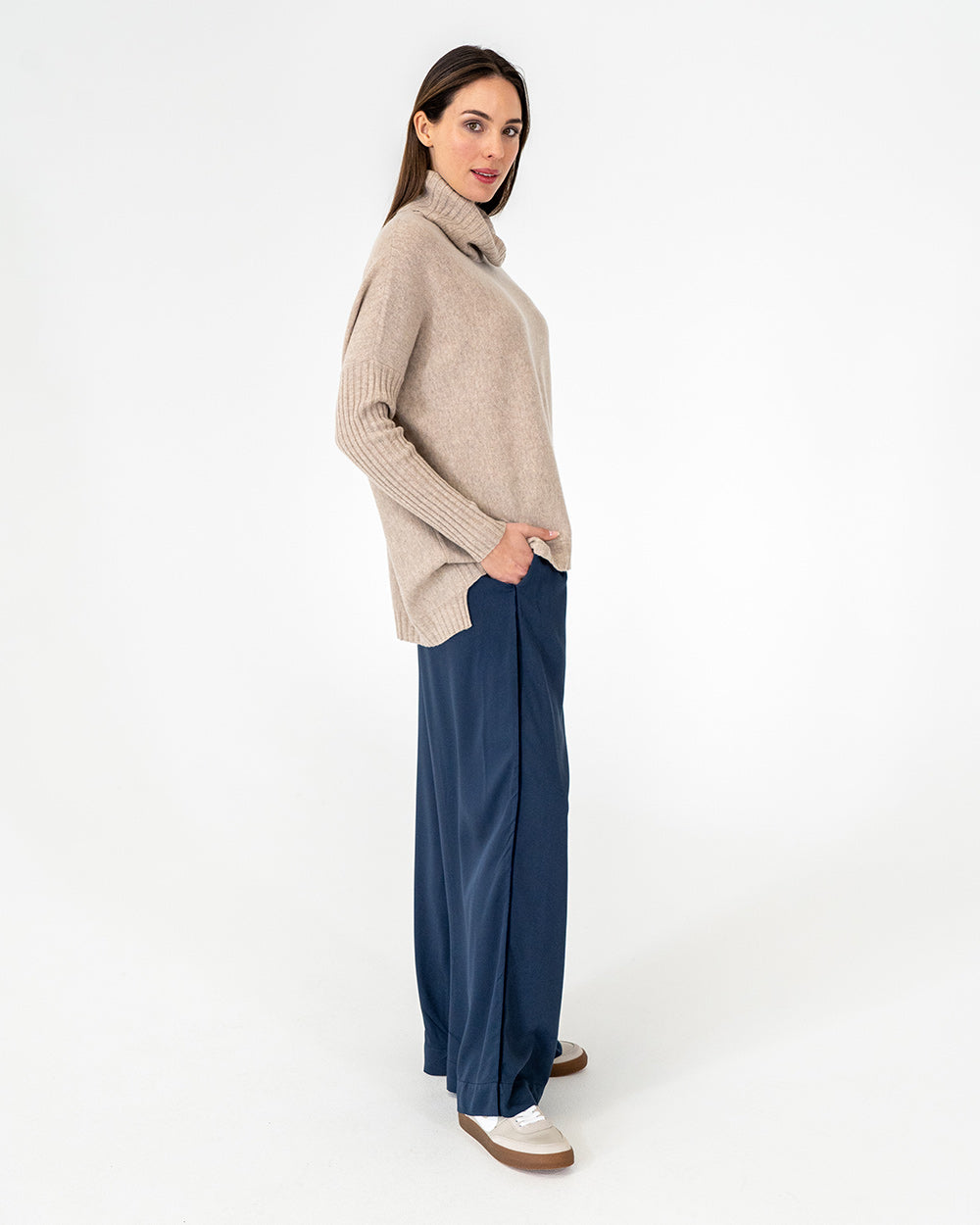 Sinead Roll Neck Knit - Natural