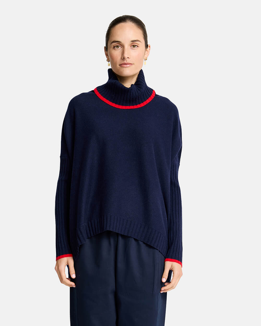 Sinead Knit - Navy/Rouge