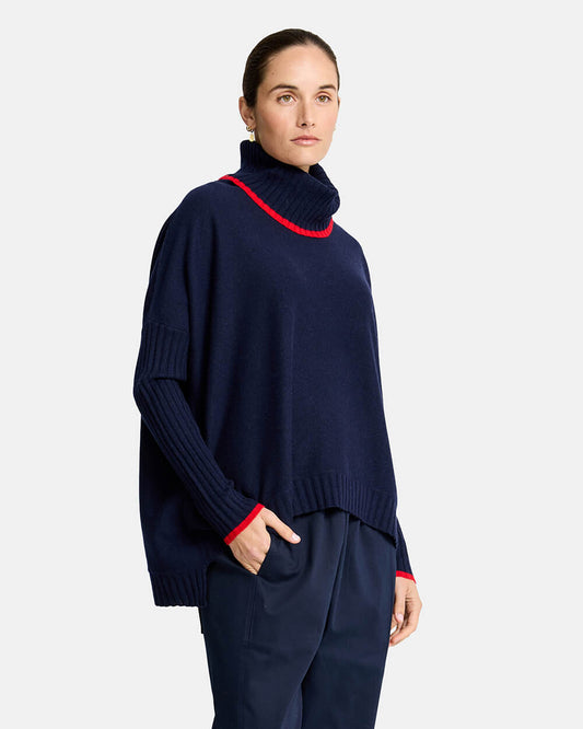 Sinead Knit - Navy/Rouge