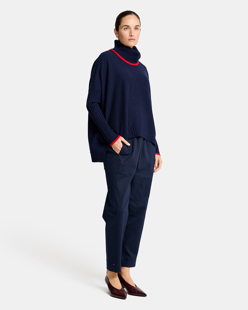 Sinead Knit - Navy/Rouge