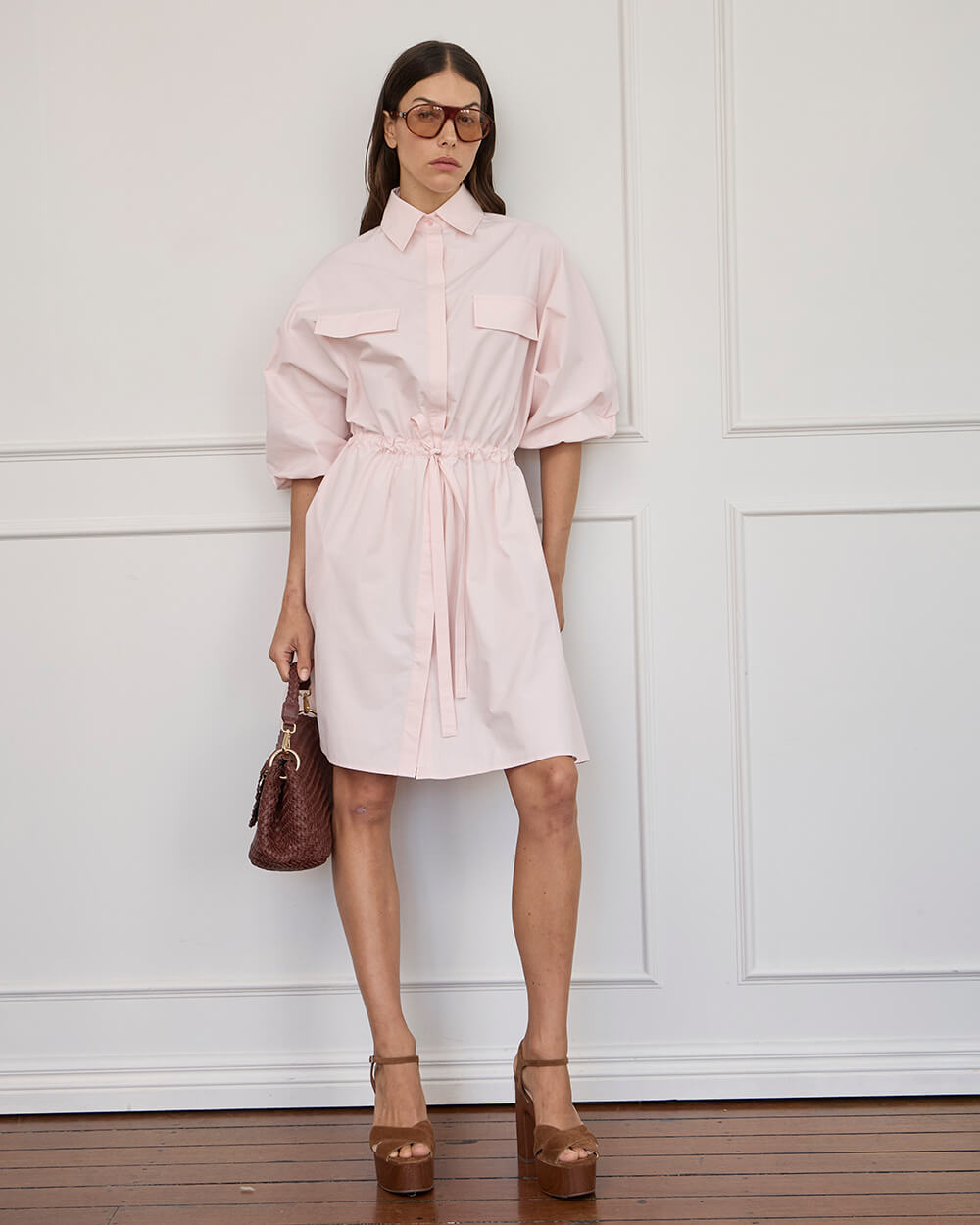 Virginia Mini Dress - Baby Pink