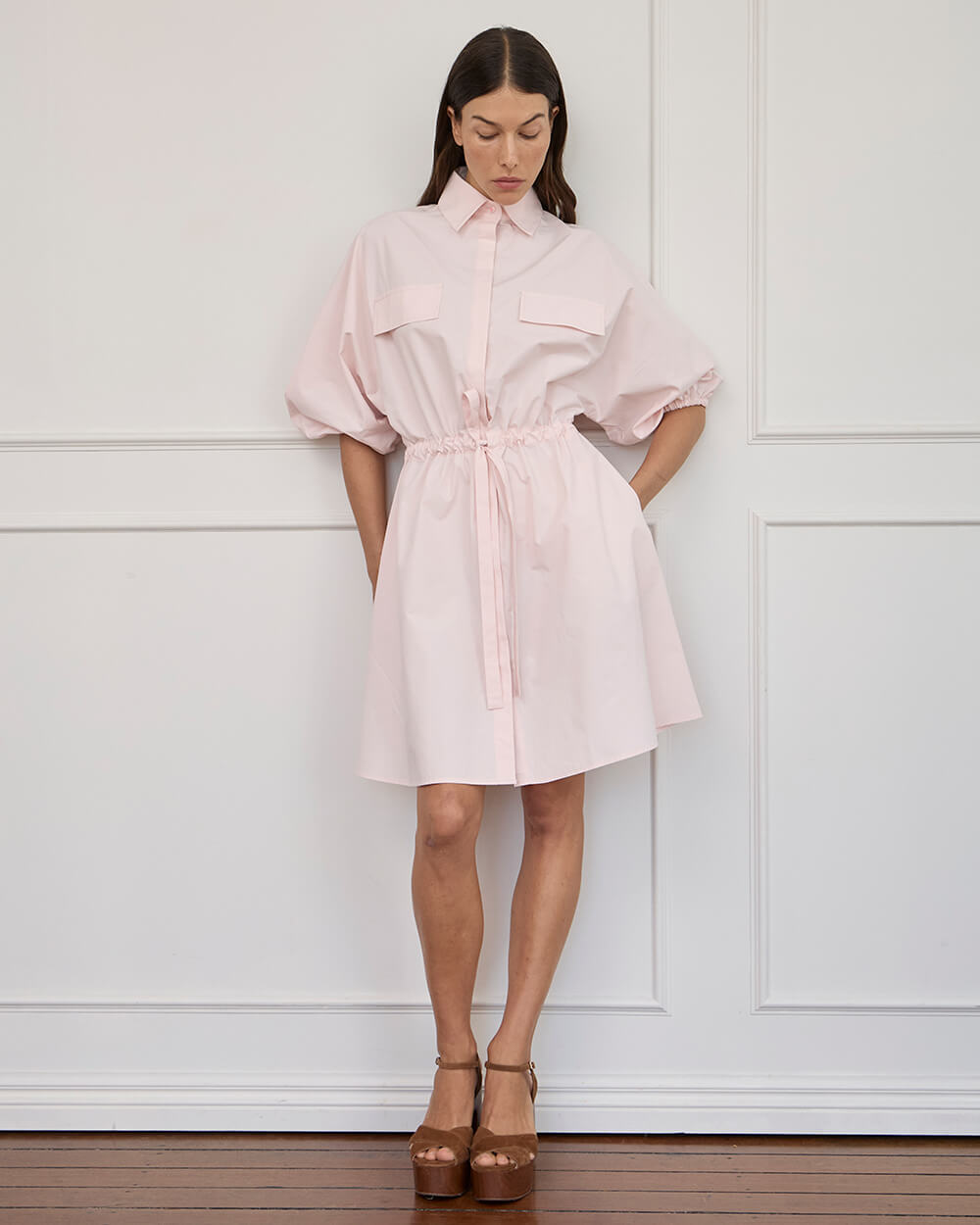 Virginia Mini Dress - Baby Pink