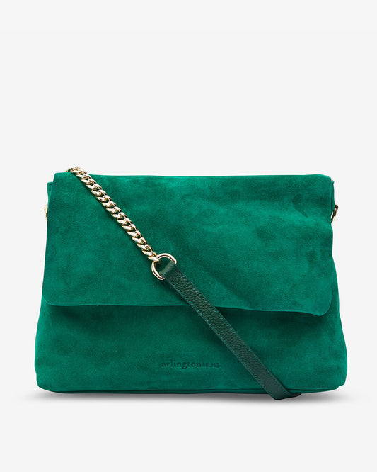 Amber Bag - Emerald Suede