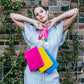 Paige Clutch - Mustard Suede